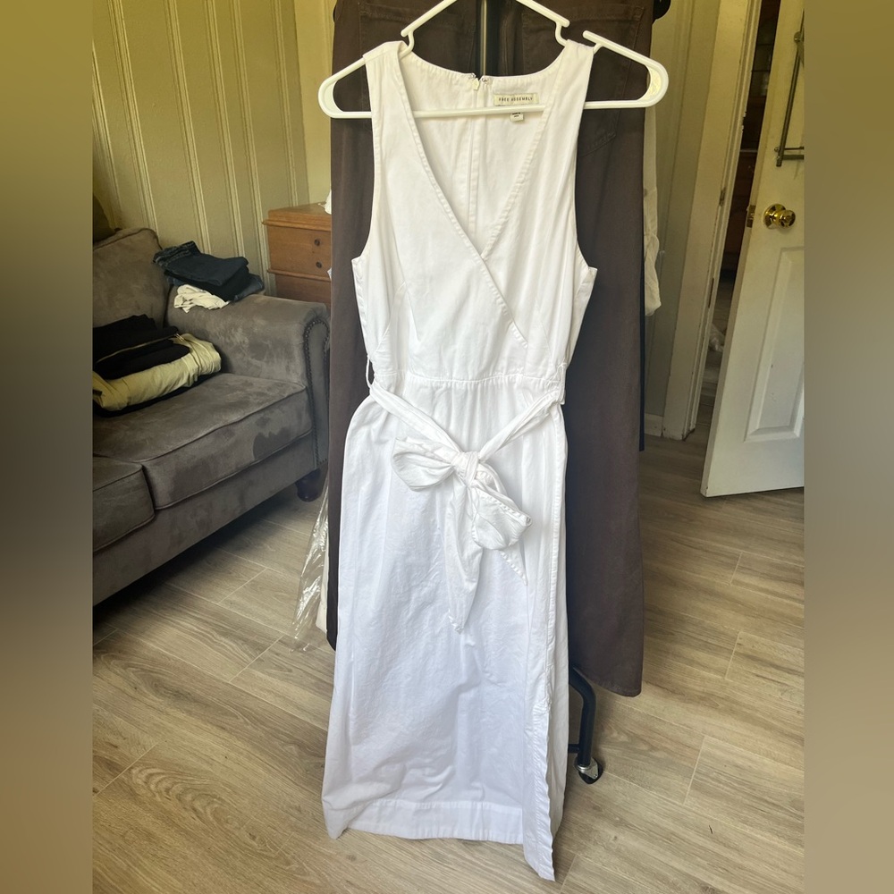 White Wrap Midi Dress